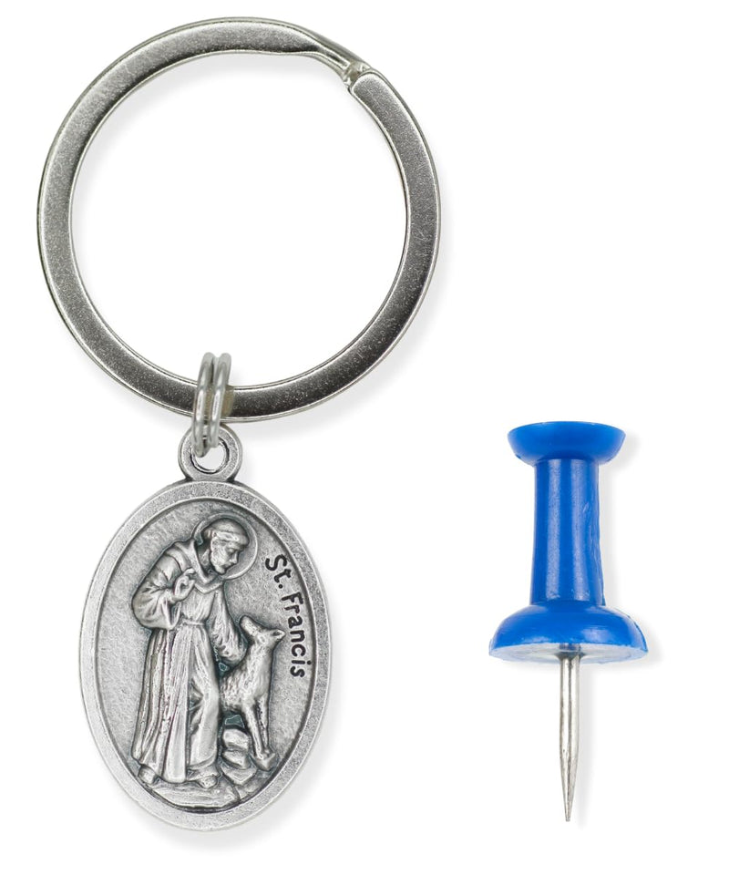 St Francis of Assisi Pendant for Pet Collar - St Francis Dog Tag, Cat Tag, Animal Tag with Split Ring for Catholic Patron Saint of Cats, Dogs, St Francis of Assisi Medal - Made in Italy - BeesActive Australia