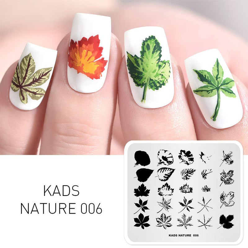 KADS Templates for Nails Leaf Nature Fall Stamping Plates Image Plates for Manicure DIY Nail Art (NA006) NA006 - BeesActive Australia