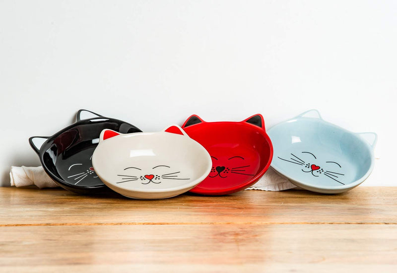 Park Life Designs Oscar Cat Dish - Feeding Bowls - Cat Shaped Food and Water Bowls for Cats Black - BeesActive Australia