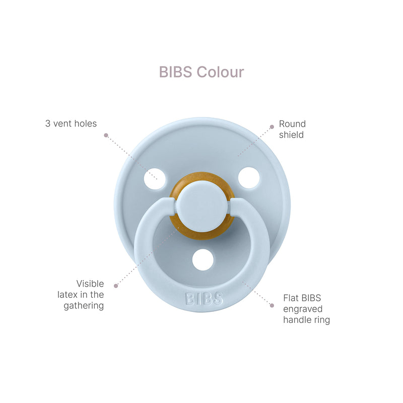BIBS Pacifiers 6-18 Months | 2-Pack Soothers | BPA-Free Anatomical Nipple | Made in Denmark | Blush Glow/Vanilla Glow Colour Pacifier - BeesActive Australia