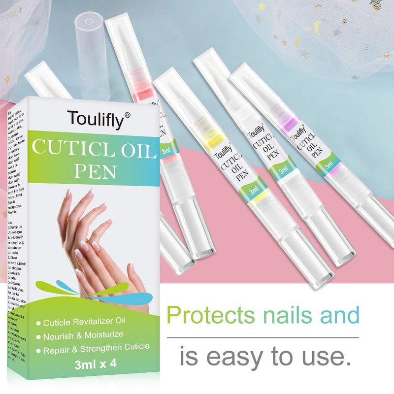 Cuticle Oil Pen, Cuticle Revitalizer Oil, Nail Nutrition Oil Pen, Nail Oil Treatment Manicure Tools Soften Pen, Cuticle & Nail Strengthener (4PC) - BeesActive Australia