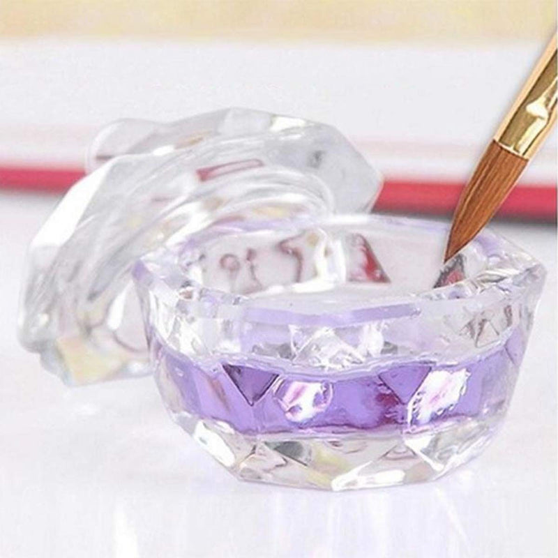 3 Pieces Nail Dappen Dish with Lid Glass Dapping Dish Nail Crystal Bowl for Acrylic Liquid Powder - BeesActive Australia