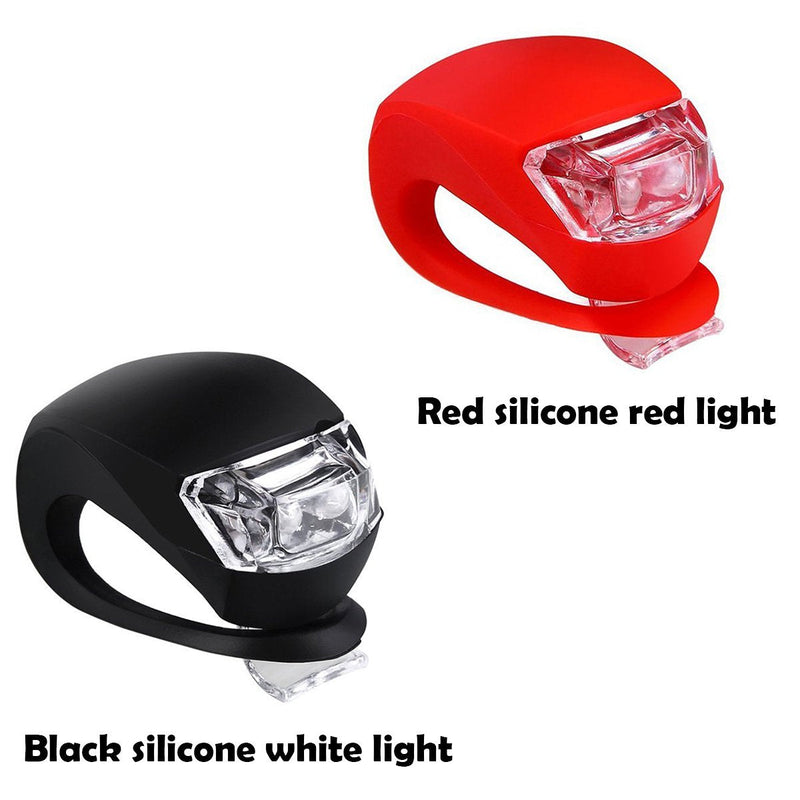 Malker Bicycle Light Front and Rear Silicone LED Bike Light Set - Bike Headlight and Taillight,Waterproof & Safety Road,Mountain Bike Lights,Batteries Included,4 Pack(2pcs White and 2pcs Red Light) - BeesActive Australia