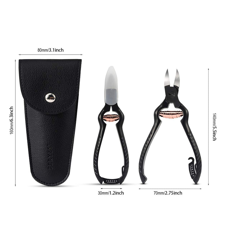 FERYES Precision Toenail Clippers for Thick or Ingrown Toenails - Secure and Stylish Design Thick Nail Clipper - W/Leather Case - BeesActive Australia