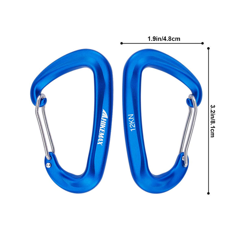 Hikemax 7075 Aluminum Carabiners, Heavy Duty Carabiners Clips 12 KN for Hammocks, Clipping On Camping Accessories, Keychains - BeesActive Australia