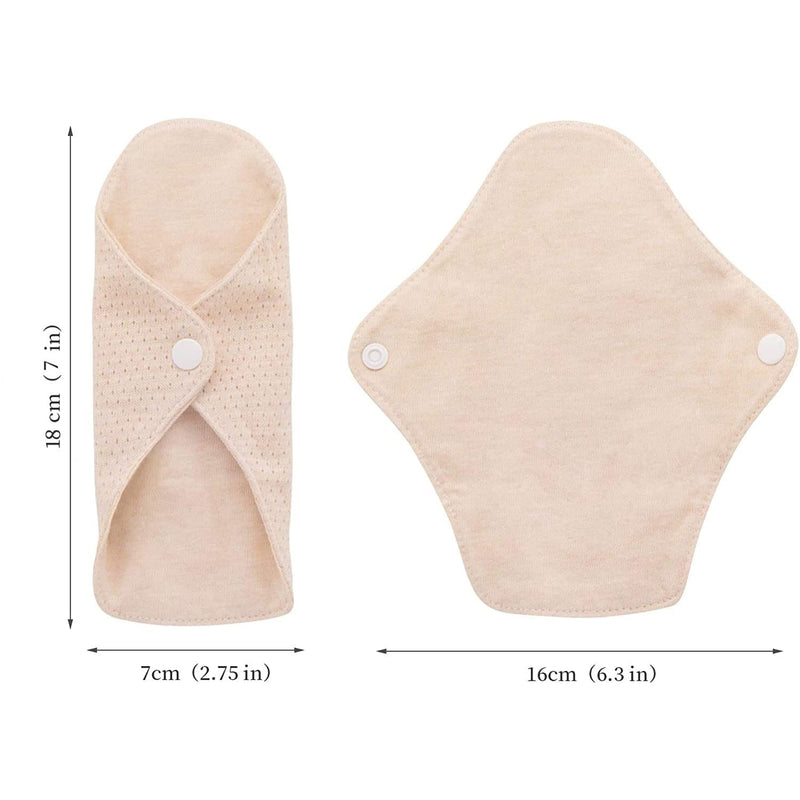 MQUPIN Reusable Sanitary Towels Pads, Cloth Pads Reusable Pads Sanitary Pads of Organic Cotton Washable Leak Proof, Menstrual Pads Period Pads Panty Liners Bamboo Sanitary Towels for Women(8Pack) 8 pcs 18cm - BeesActive Australia