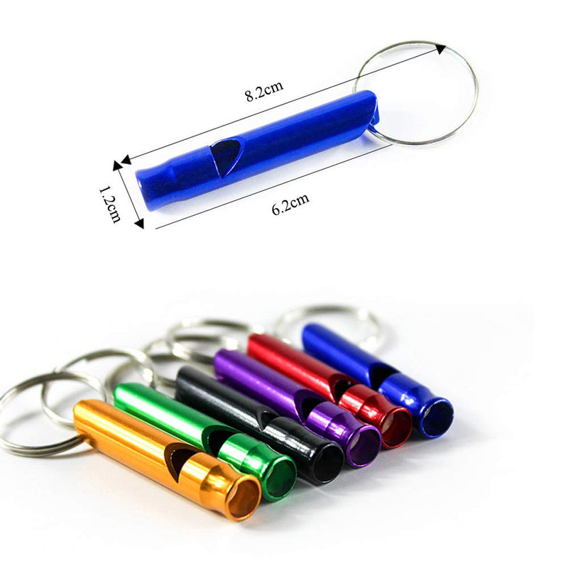 DDJYP Pack of 8 Extra Loud Emergency Whistle Keychain Camping Survival Whistle, Aluminum Alloy Whistle Key Chain for Camping Hiking Hunting Outdoors Sports - BeesActive Australia