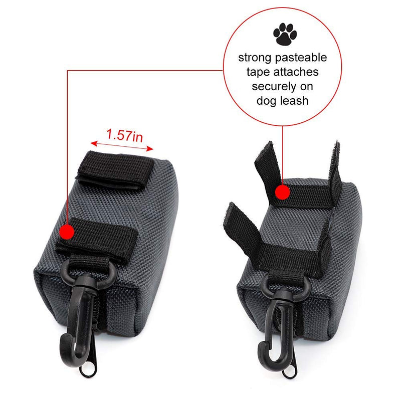 SLSON Pet Waste Bag Dispenser Zippered Pouch,Portable Dog Poop Bag Holder Leash Attachment Lightweight Fabric Bags Dark Grey - BeesActive Australia