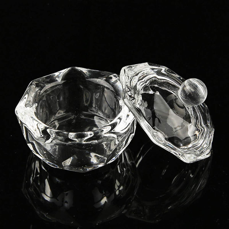 3 Pieces Nail Dappen Dish with Lid Glass Dapping Dish Nail Crystal Bowl for Acrylic Liquid Powder - BeesActive Australia