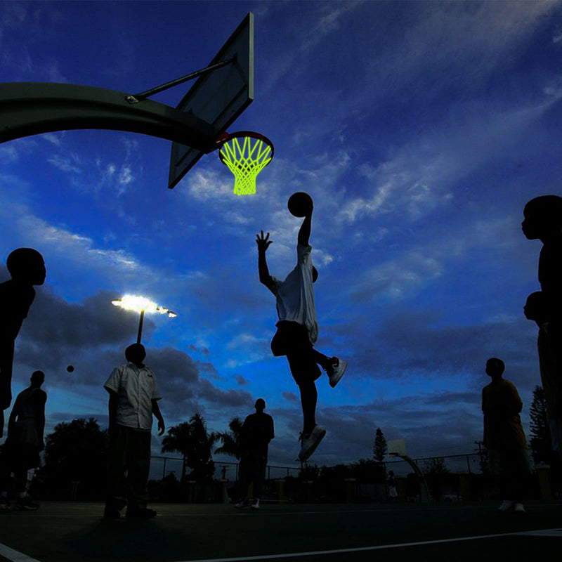 NEIJIANG Glow Basketball Net, Nightlight Basketball Net Luminous Outdoor Portable Sun Powered Sport Nylon - BeesActive Australia