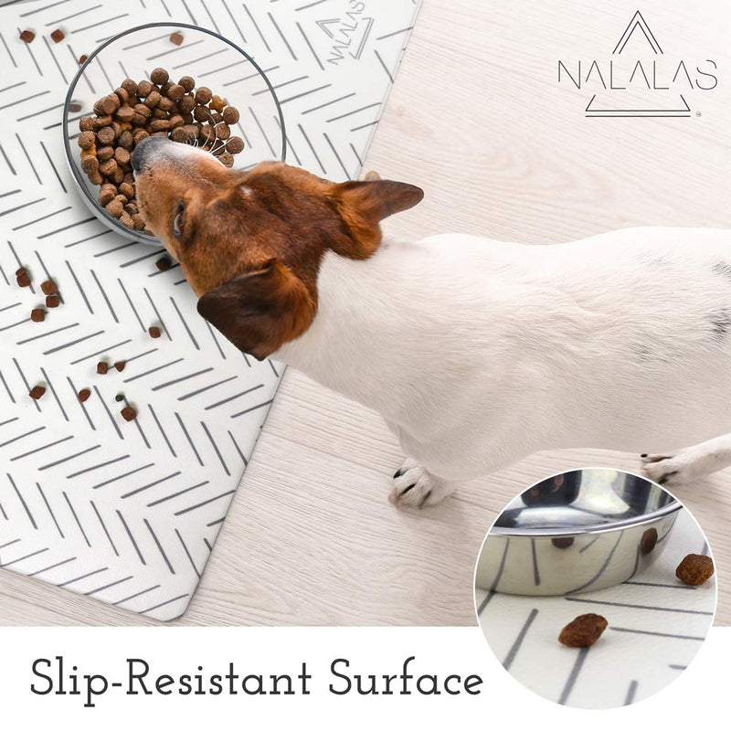 NALALAS Bohemian Large Waterproof Dog Mat - Food & Water Pet Food Mat, Cat Food Mat, Dog Food Mat for Floors - Waterproof Nonslip Eco-Friendly Pet Dog Placemats - Food & Water Dog Bowl Mats 16.5"x28" Mud Cloth - BeesActive Australia