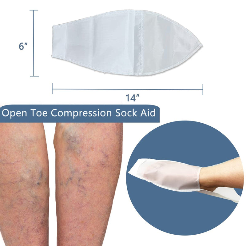 HWI Open Toe Compression Sock Assist Aid Easy Slider Stocking Helper for Edema Patient, Elderly, Disabled, Pregnancy, 2 Pcs - BeesActive Australia