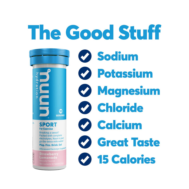 Nuun Sport: Electrolyte Drink Tablets, Strawberry Lemonade, 10 Count (Pack of 4) 10 Count (Pack of 4) - BeesActive Australia