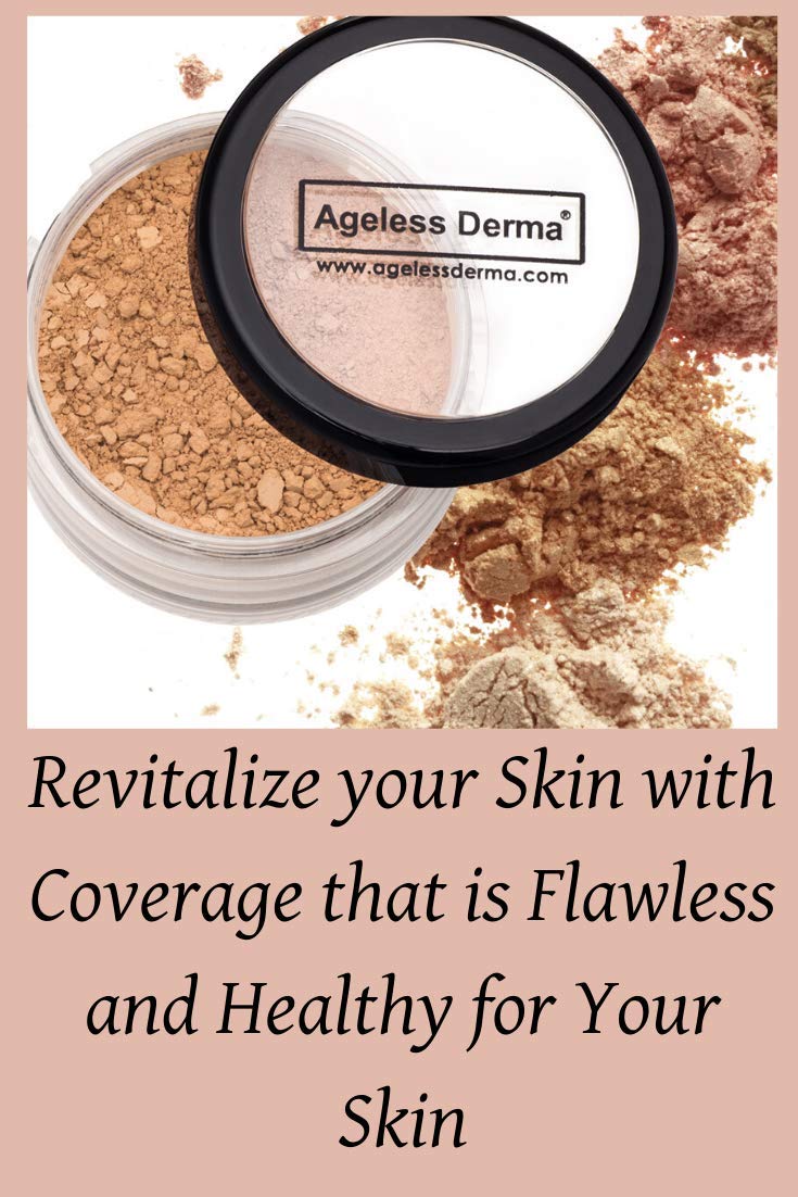 Ageless Derma Mineral Face Powder Foundation Makeup. Natural Loose Foundation with Vitamin and Green Tea. Made in USA Barely There - BeesActive Australia