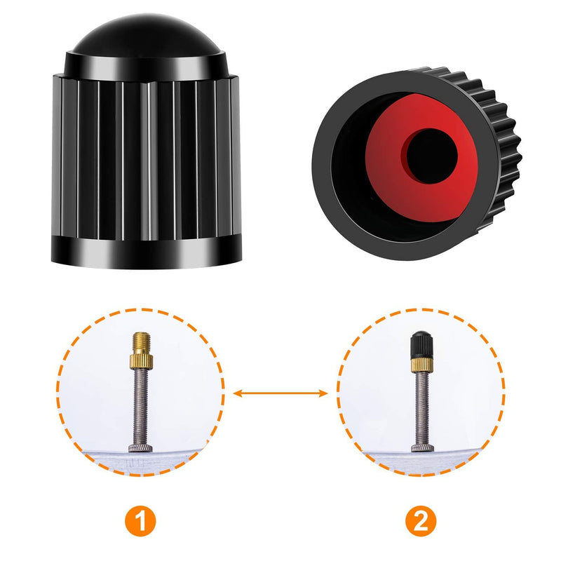 HZJD 6PCS Presta Valve Adaptors, Convert Presta to Schrader Adapter for Bike, Inflate Tire Using Standard Pump or Air Compressor, 12PCS Tire Valve Caps - BeesActive Australia