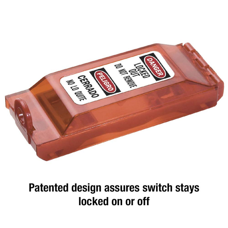 Master Lock 496B Lockout Tagout Universal Wall Switch Cover, Red 0.312 in. Shackle Diameter - BeesActive Australia