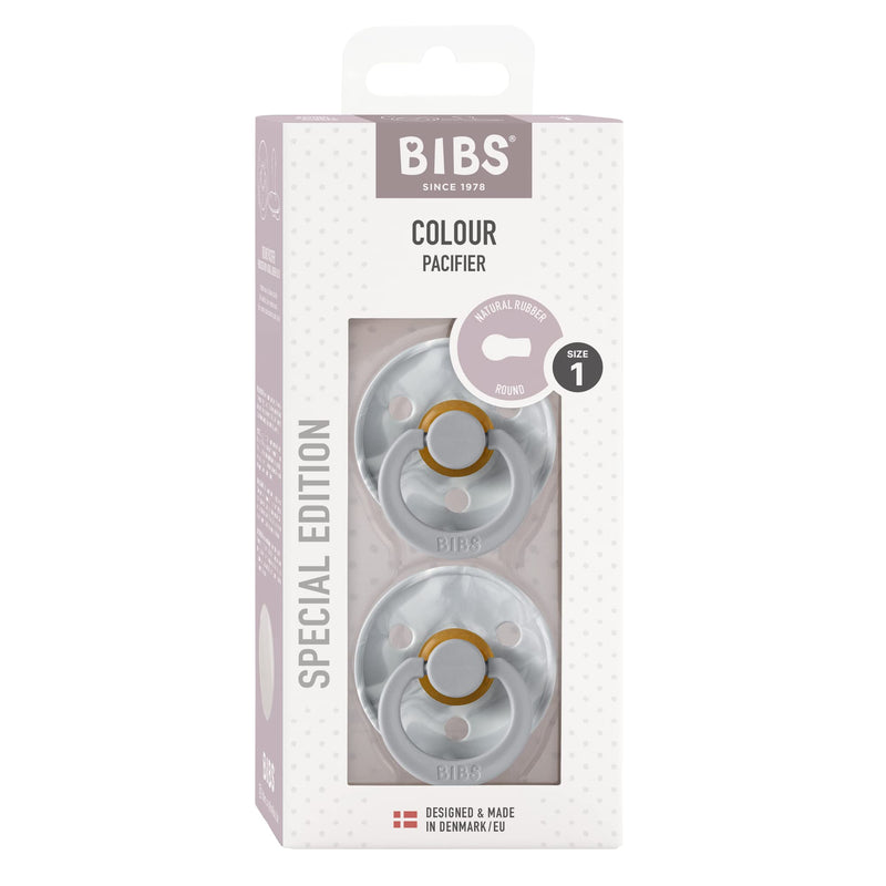 BIBS Tie-Dye Baby Pacifier | BPA-Free Natural Rubber Baby Pacifier | Made in Denmark | Cloud/Ivory 2-Pack (0-6 Months) - BeesActive Australia