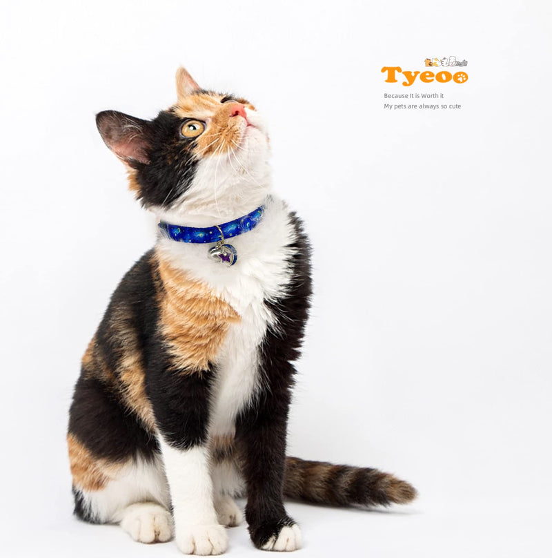 Cat Collars Breakaway with Bell - 2 Pack Cat Safety Collars for Boys & Girls - Safety Buckle Kitten Collars for Pet Supplies,Stuff,Accessories Blue - BeesActive Australia