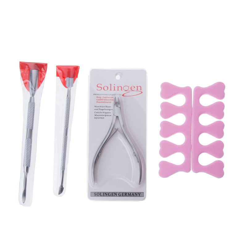SunsbellStainless Steel Nail Cuticle Spoon Pusher Remover Nail Cut Tool Pedicure Manicure Set - BeesActive Australia