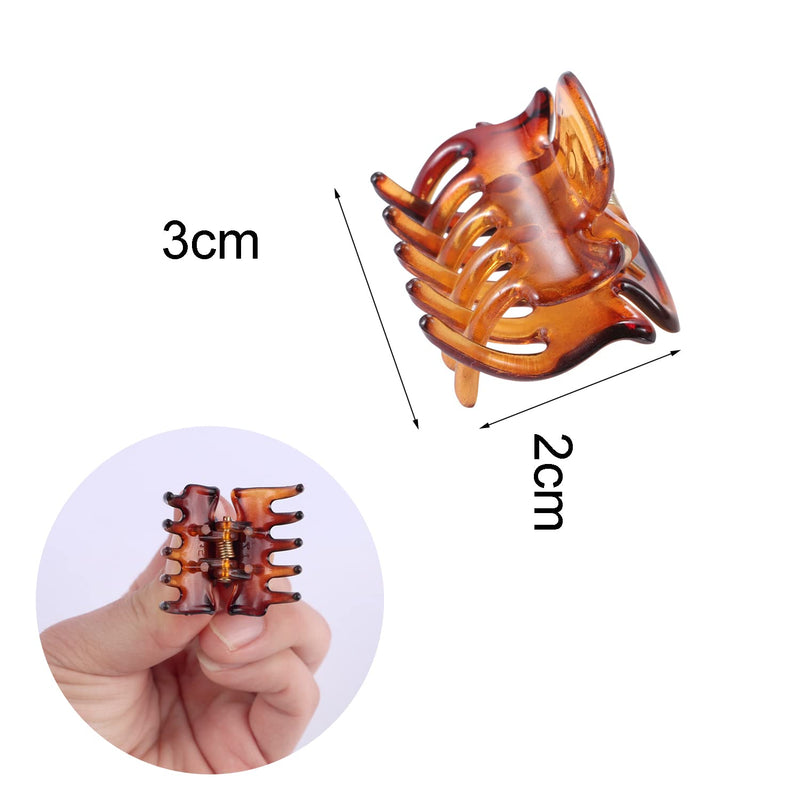 12 Pieces Small Hair Clips,3cm x 2cm/1.18inch x 0.78 inch Brown Mini Hair Claw Clips Plastic Hair Jaw Clips for Women and Girls - BeesActive Australia