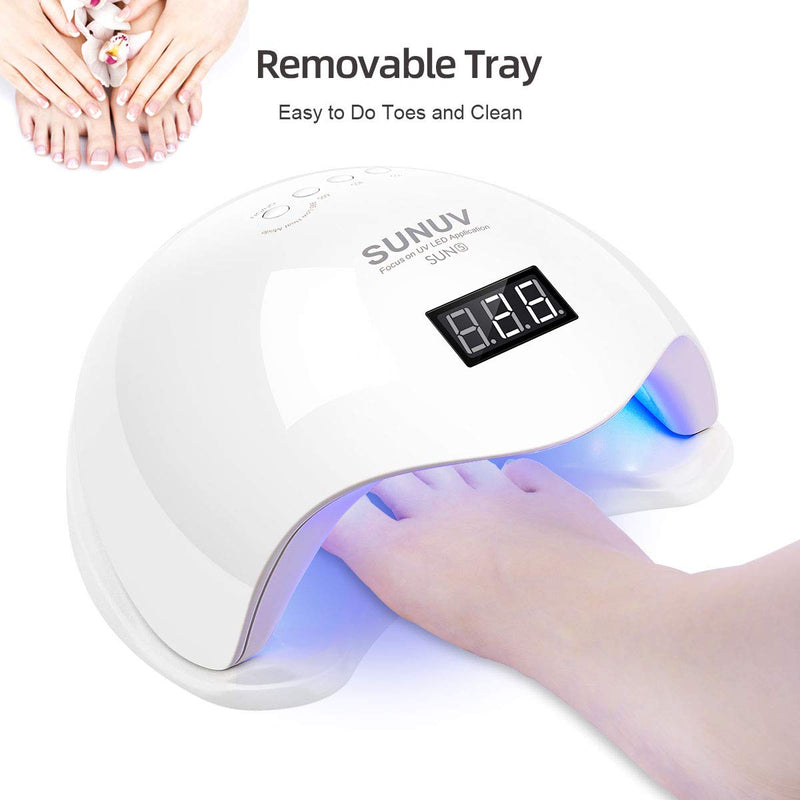 UV LED Nail Lamp, SUNUV UV LED Nail Polish Dryer Gel Machine for Manicure and Pedicure with Sensor and 4 Timers SUN5 - BeesActive Australia