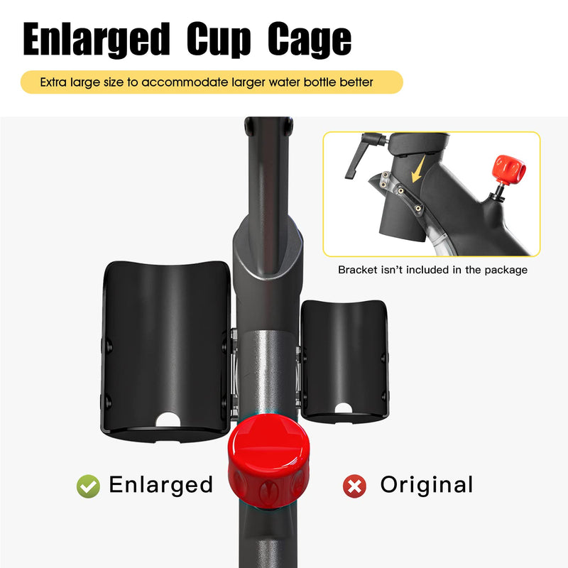 Larger Water Bottle Holder for Peloton Bike, Large Capacity Bike Cup Holder Replacement, Pack of 2 (NOT Compatible with Peloton Bike+) - Black - BeesActive Australia