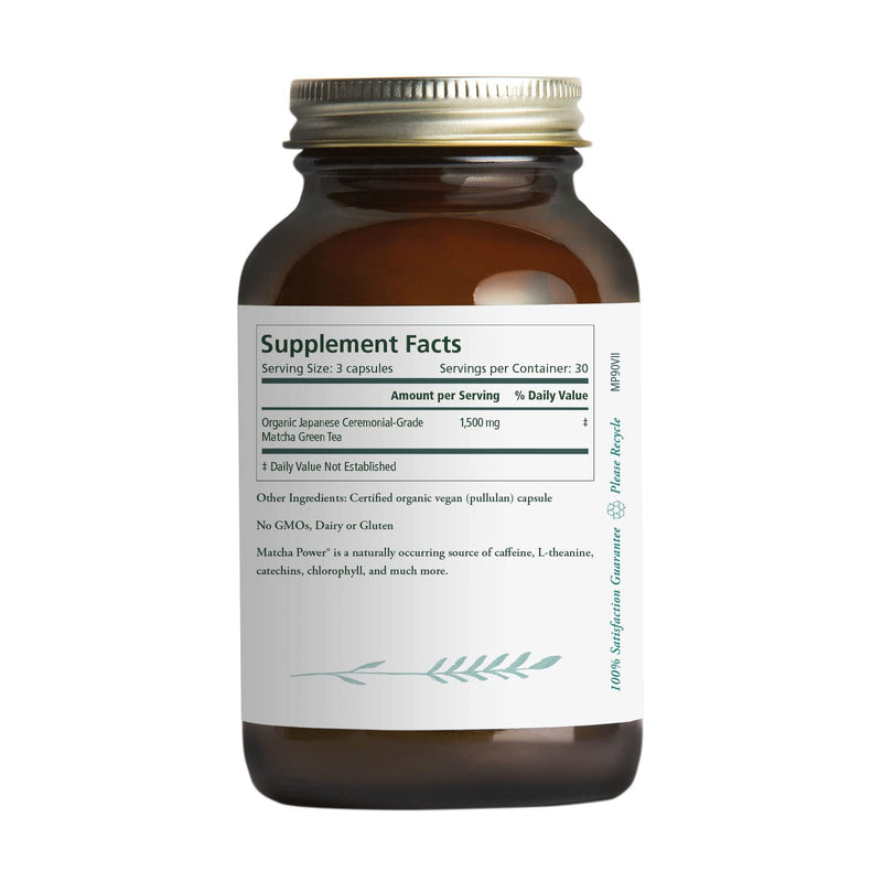 PURE SYNERGY Matcha Power | 90 Capsules | USDA Organic| Non-GMO | Vegan | Ceremonial-Grade | Japanese - BeesActive Australia
