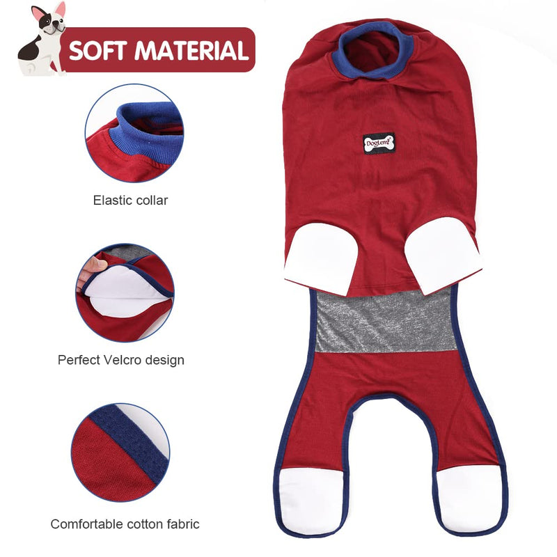Vanansa Dog Surgical Suit, Dog Surgery Recovery Suit After Surgery Operation, Dog Onsie to Alternative E-Collar After Surgery Wear Dog Medical Cloth. L Red - BeesActive Australia