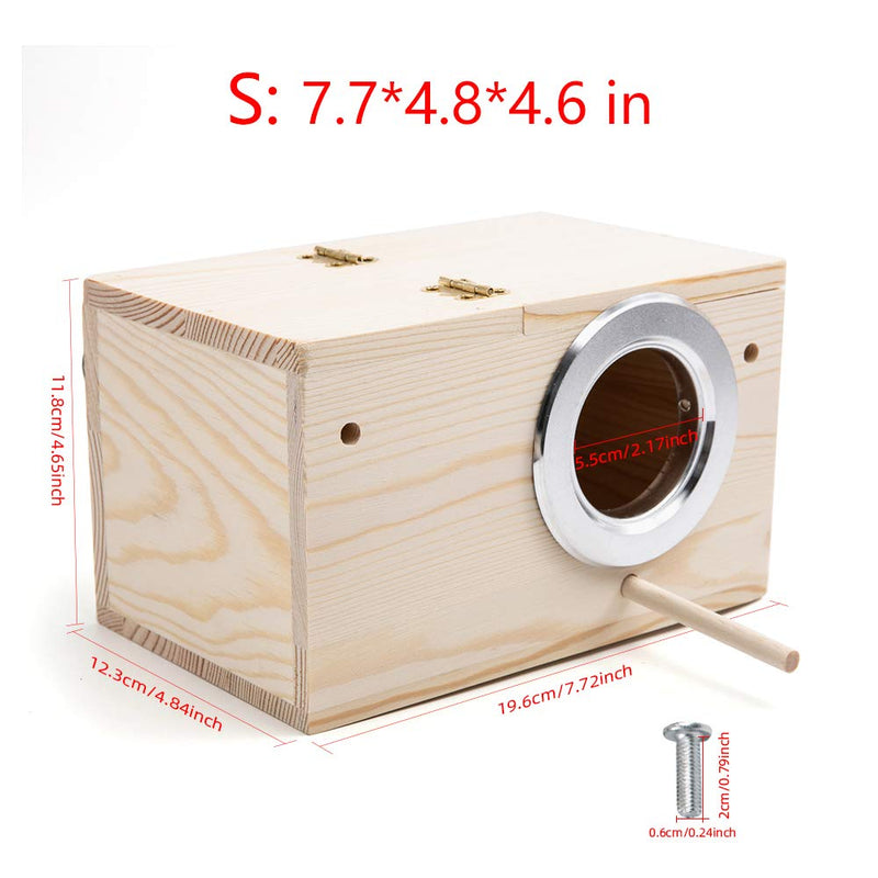 evomosa Bird Nests Pet Bird Wood Breeding Box S（4.7*7.6 in） - BeesActive Australia