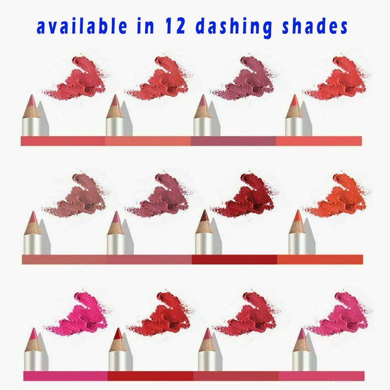 Lip Liner Pencil Set - Matte Lipliner for Women Lip Makeup, Long Lasting Lip Liners Pencils (12 assorted colors) by “wonder X” - BeesActive Australia