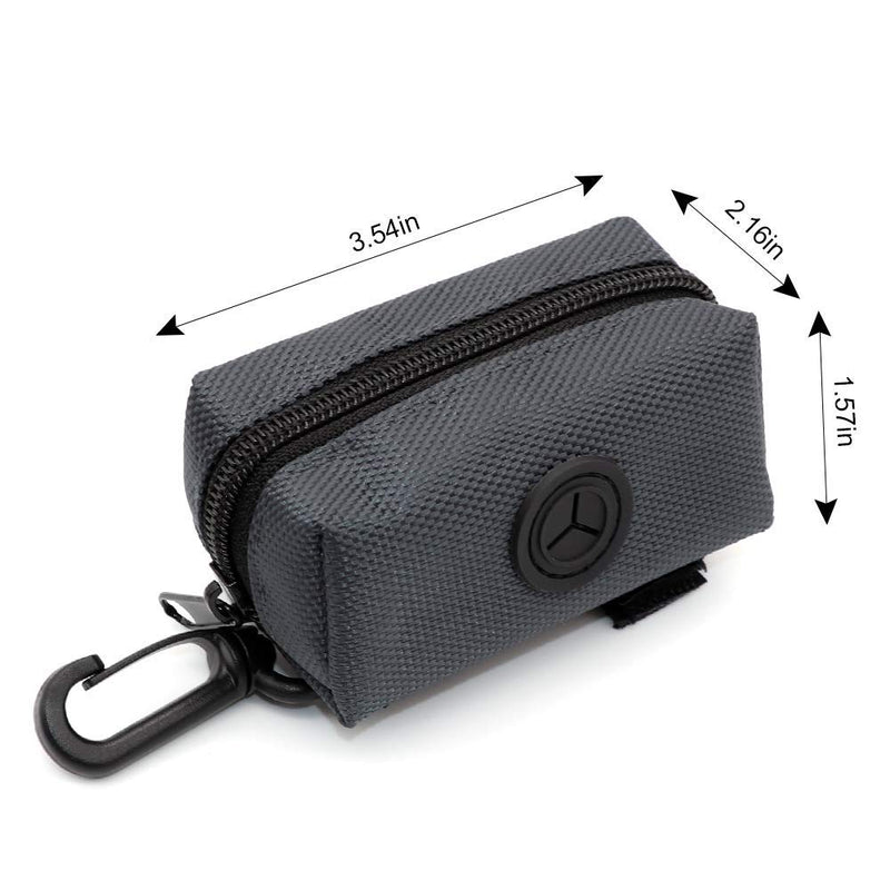 SLSON Pet Waste Bag Dispenser Zippered Pouch,Portable Dog Poop Bag Holder Leash Attachment Lightweight Fabric Bags Dark Grey - BeesActive Australia