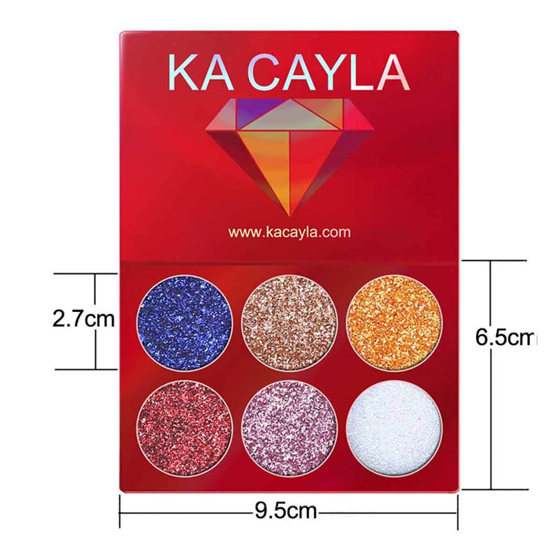 Kisshine Glitte Eyeshadow Palette Party Diamond Shimmer Eyeshadows Brown Long Lasting Waterproof 6 Blend Color Highly Pigmented Eye Makeup Cosmetics Gift For Women and Girls Pack of 1 (A-Gold 01#) A-Gold 01# - BeesActive Australia