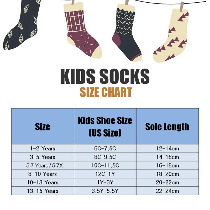 Boys Winter Warm Socks Kids Cotton Crew Socks Cartoon Bear Socks For Boys 8-10 Years Mix 5 Pack - BeesActive Australia