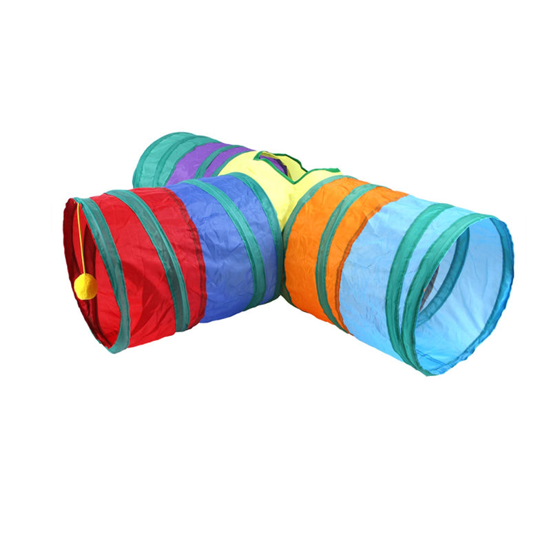 32Pcs Cat Toys Kitten Interactive Pet Toys Assortments, Foldable Rainbow S-Tunnel, Cat Feather Teaser, Wand Interactive Feather Toy, Fluffy Mouse, Crinkle Balls, Bell Play for Cat, Puppy, Kitty, Kitten 3 way - BeesActive Australia
