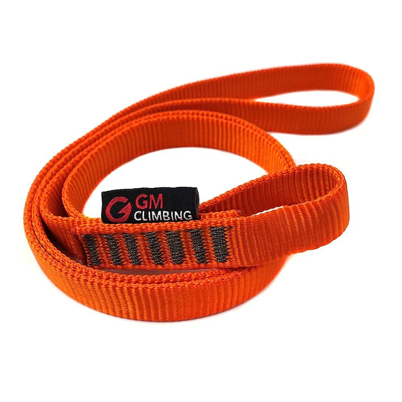 GM CLIMBING 16mm Nylon Sling Runner 22kN / 4950lbf CE UIAA Certified Fluorescent Orange 60cm / 24inch | Single Unit - BeesActive Australia
