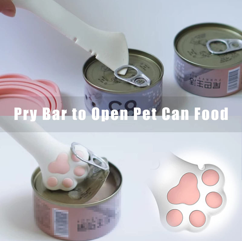 Cover for Pet Can Food/ Cat Wet Food Spoon / Silicone Lid for Dog Cans / Cute Paw Shape One Lid One Spoon Pack (Gray) Grey - BeesActive Australia