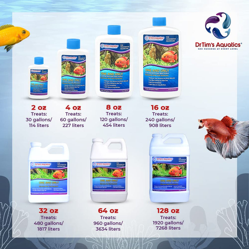DrTim’s Aquatics Freshwater Aquarium Products, 100% Natural Eco-Friendly Fish Tank Cleaner, Clarifies Water, Removes Toxin, Hidden Waste, Reduces Organics, Blocks Bacteria and Optimizes Water Quality One & Only 8 oz - Treats 120 Gallons - BeesActive Australia