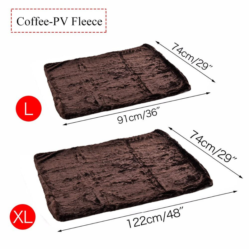 CNBEAU Dog Bed Covers Replacement Winter Warm External Covers for Dogs Bed DIY Dog Cushion ONLY Cover for Rectangular Foam Bed Zippered Medium Large Dogs Fleece Removable Washable Pet Bed Mat Case X-Large 48"x29"x4" Plush Coffee - BeesActive Australia