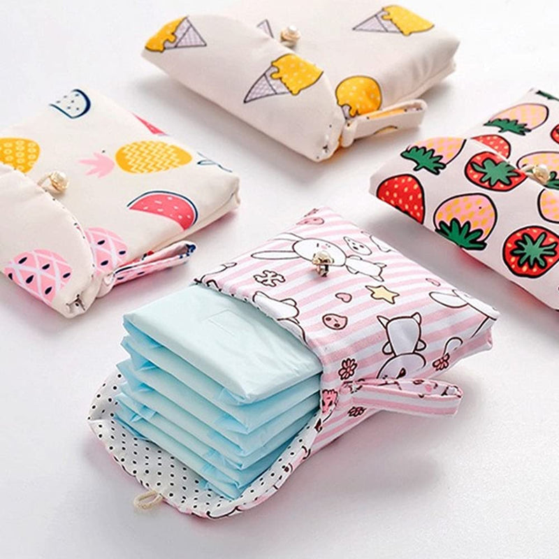 4Pcs Sanitary Napkins Bags Washable Sanitary Napkin Storage Bags Portable Menstrual Cup Pouches Perfect Tampons Collect Bags for Women and Girls - BeesActive Australia