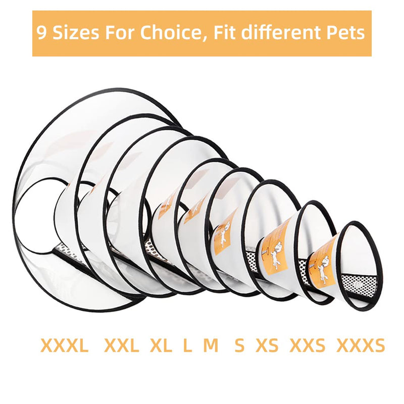 QIYADIN Plastic Pet Recovery Collars & Cones for Dogs and Cats After Surgery Adjustable Dog Neck Head Cone Surgical Elizabeth E-Collar Prevent Biting and Licking Incision S (Neck: 11.4-14.2 in) - BeesActive Australia