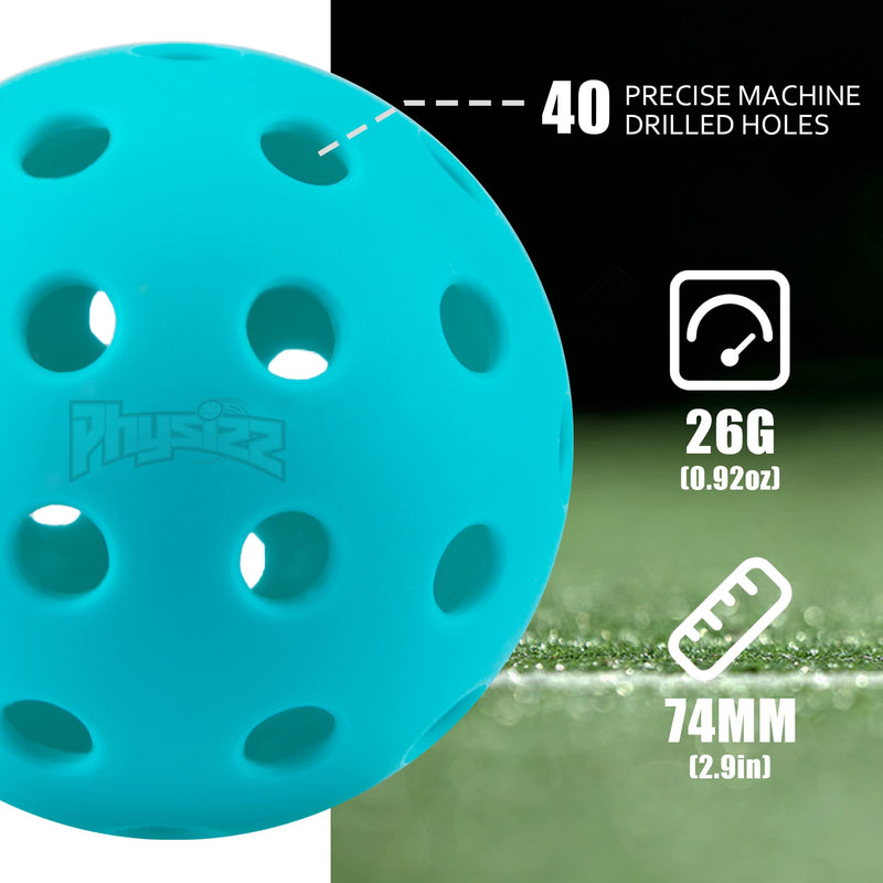 Pickleballs | PHYSIZZ Pickleball Balls | Outdoor or Indoor Pickle Ball Set | USAPA Approve Pickleball 4 Blue Outdoor Pickleball - BeesActive Australia