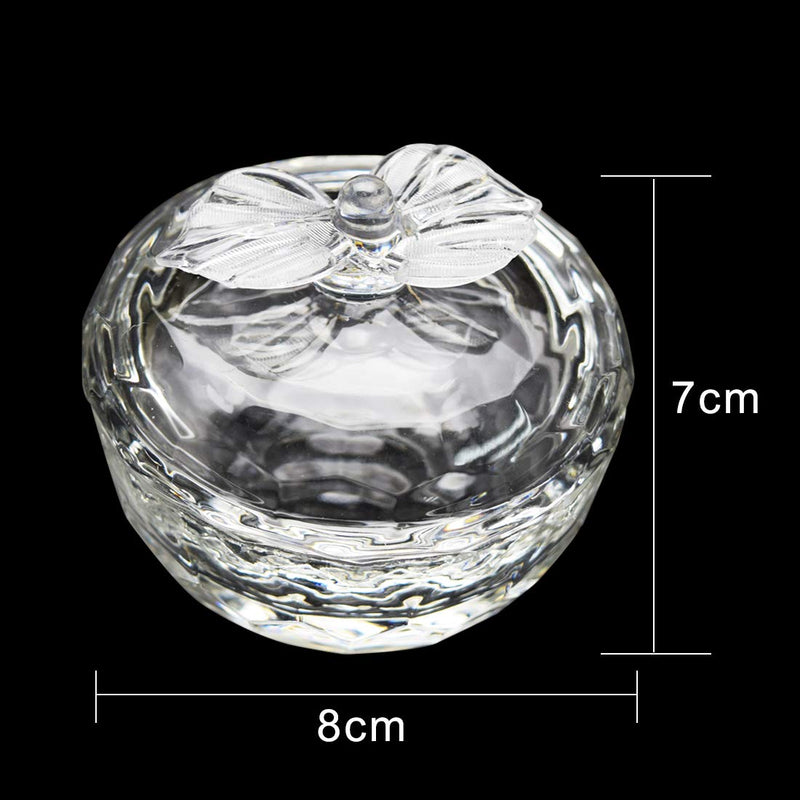 Crystal Clear Acrylic Liquid Powder Glass Dappen Dish Glass Cup w Cap Lid Bowl for Acrylic Nail Art Transparent Kit, HJ-NAPB014 - BeesActive Australia