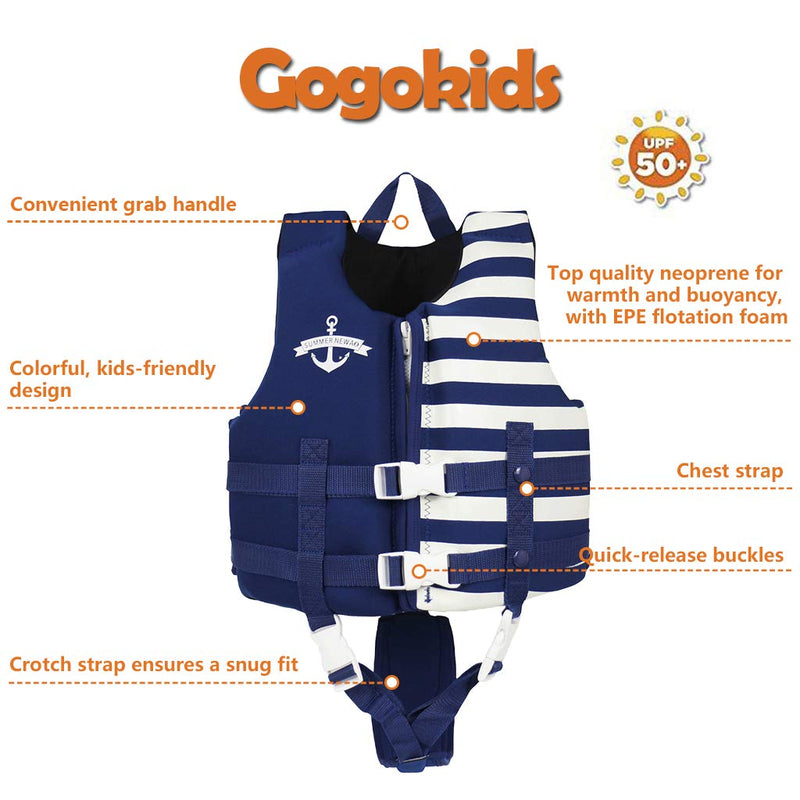 Gogokids Kids Swim Vest Child Float Jacket - Neoprene Swimsuit Swimming Learning Floatation Vest UPF 50+ for Toddler 2-8 Years, Up to 60 lbs B L / 5-6T - BeesActive Australia