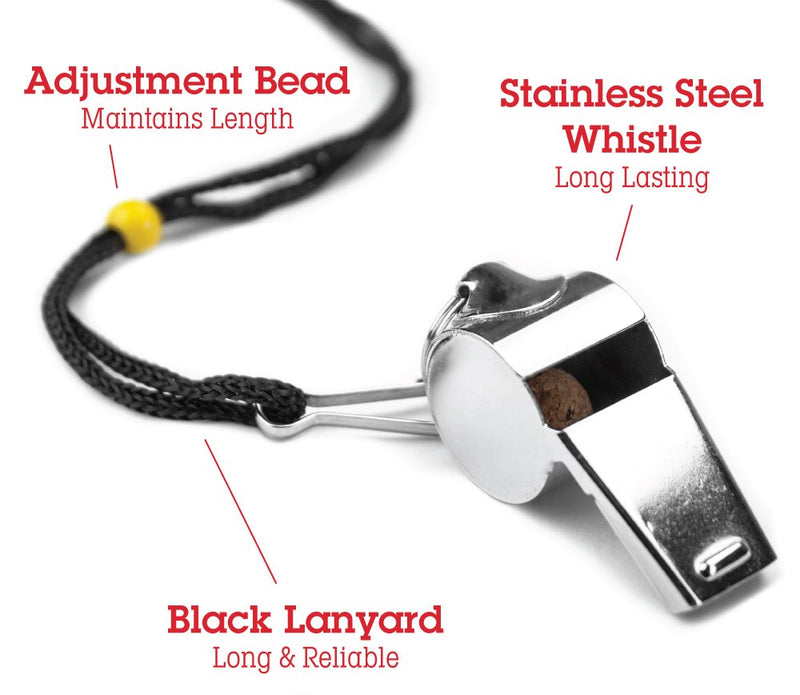 Crown Sporting Goods SCOA-001 Stainless Steel Whistle with Lanyard – Great for Coaches, Referees, and Officials by - BeesActive Australia