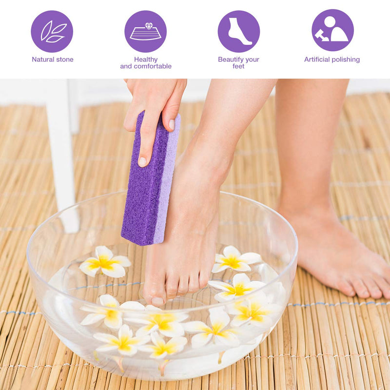 SUPVOX 2pcs Foot Stone Feet Exfoliator Tool Block Callus Remover Scrubber Skin Cleaner (Purple) - BeesActive Australia