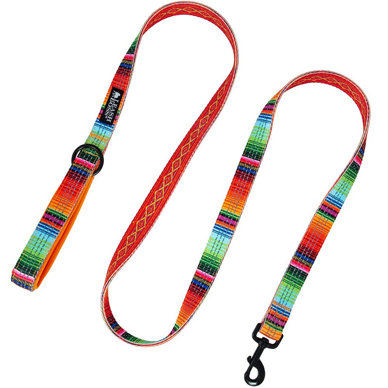 Leashboss Double-Thick 6Ft Reflective Leash with Padded Handle, Pattern Collection, Strong Leash for Large Dogs and Medium Dogs 6 Ft x 1" Wide Orange - Blanket - BeesActive Australia