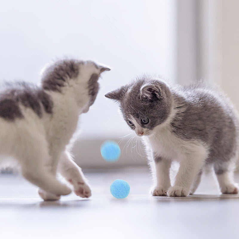 Molain Cat Toy Balls, Soft Cat Balls 1Inch Kitten Pom poms Ball Cat Play Toy Indoor Cats Interactive Pompon Ball Toy 30 Pcs - BeesActive Australia