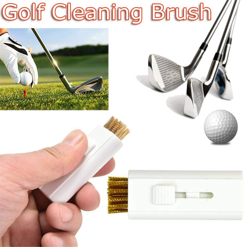 4-Pack Pocket Retractable Golf Club Cleaning Brush Tool - Wire Brush Club Groove Double Side Cleaner, Ideal Gift Sharing with Golfing Friends - BeesActive Australia