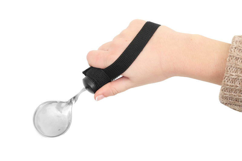 KMINA - Bendable Spoon for Elderly with Velcro, Curved Spoon with Grip Handle, Adaptive Eating Utensils, Padded Cutlery for Disabled, Ergonomic Cutlery for Adults, Easy Grip Spoon for Disabled Spoon with velcro - BeesActive Australia