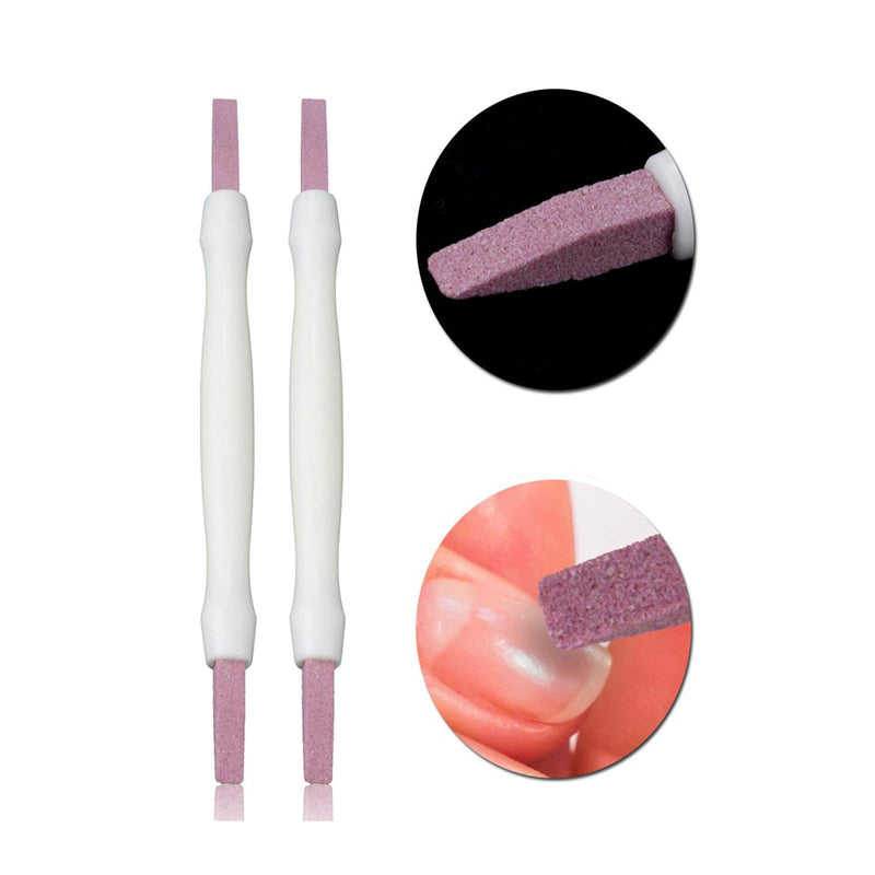 NMKL38 Cuticle Eraser Stick Pen Stone Nail Art File Buffer Manicure Scrub Buffing Tool (White) White - BeesActive Australia